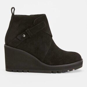 Eileen Fisher Tinker Wedge Suede Leather Ankle Boots